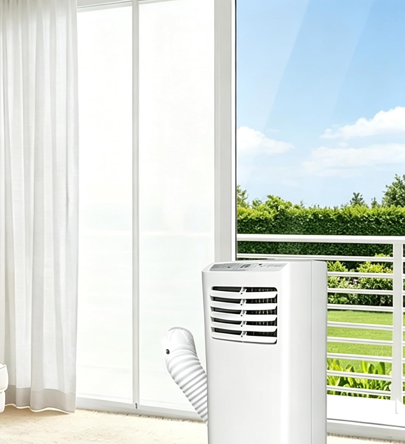 Türdichtung Für Mobile Klimageräte 120x240cm Mit Eingenähter Schlauchverlängerung, Energiesparend, Kein Bohren Erforderlich, Für Mobile Klimageräte Und Ablufttrockner
