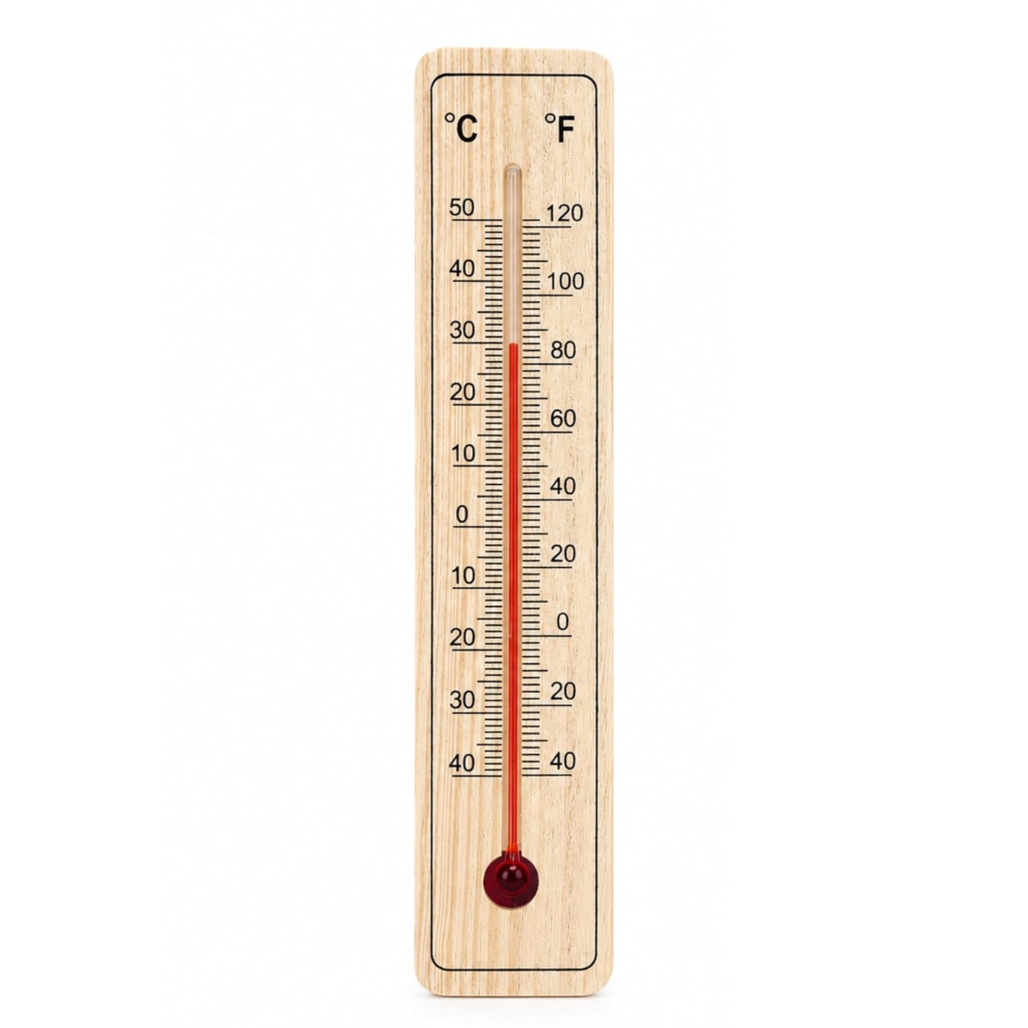 Wandthermometer Aus Holz – Innen- Und Außenthermometer – Gut Ablesbar – Temperaturanzeige In °c Und °f – Ideal Für Haus, Garten, Terrasse Und Balkon