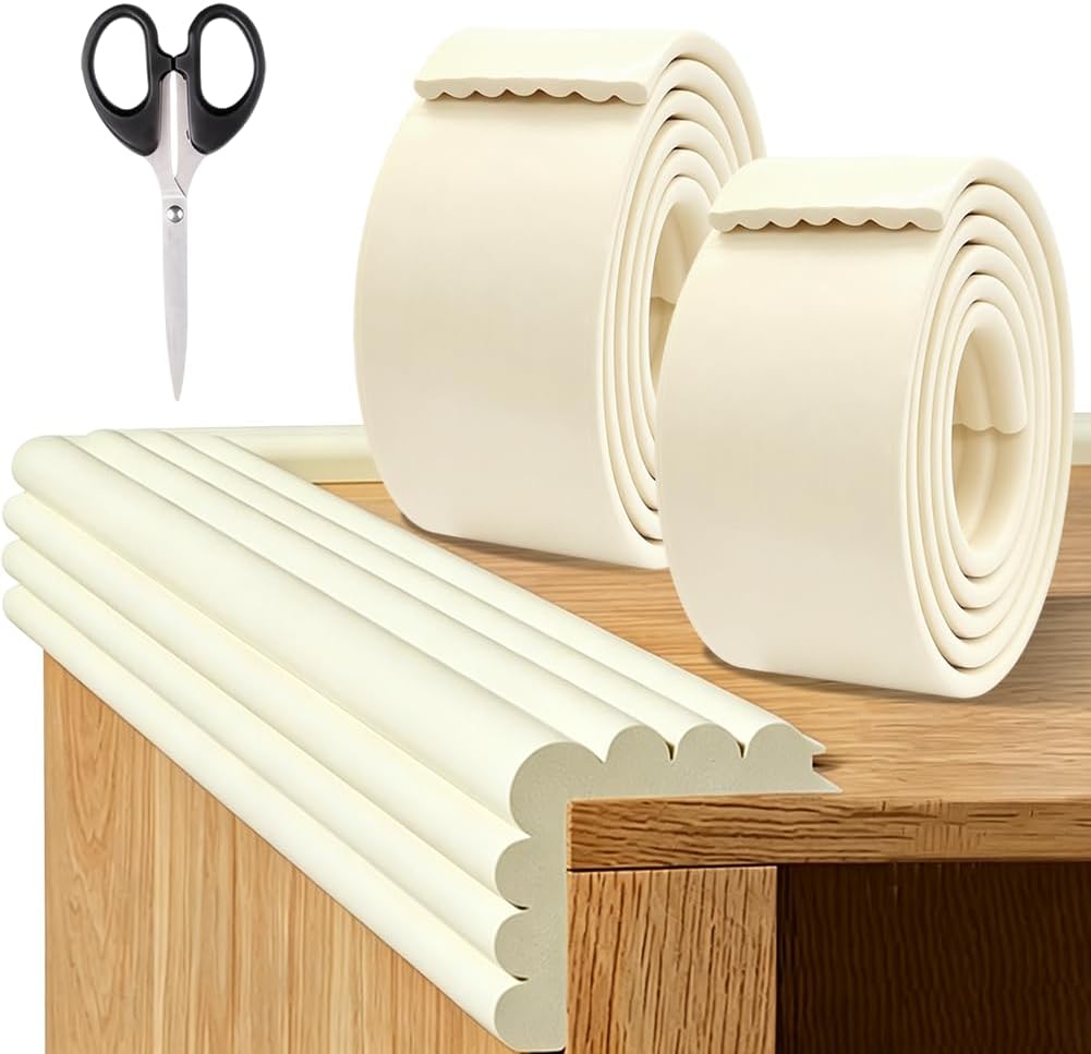 Set Mit 2 Baby-schaumstoffkantenschonern, 2 M X 8 Cm, Bpa-frei, Weich, Selbstklebend, Für Tischkanten, Ecken Und Betten.