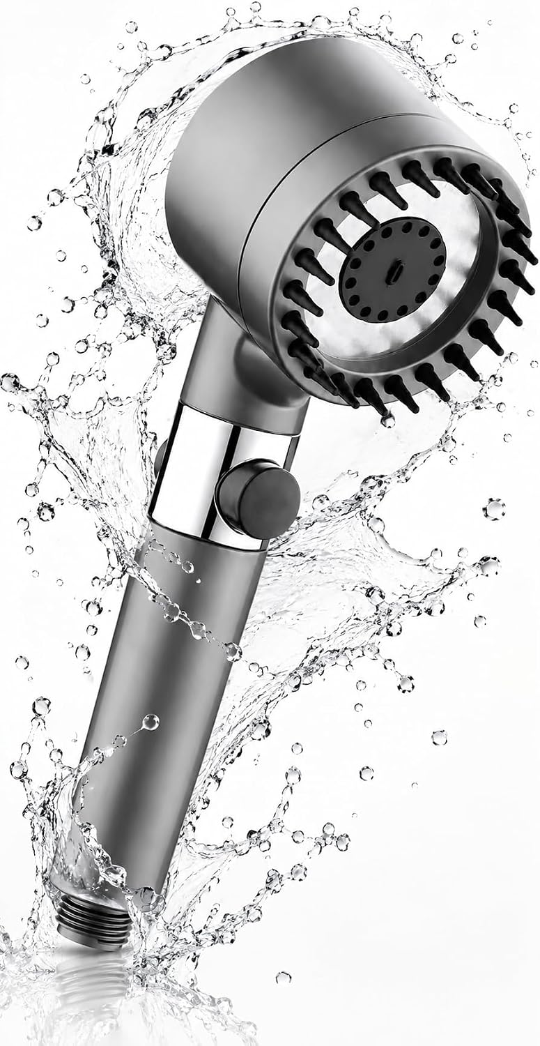 Hochdruck-duschkopf – [modernes Design Mit 3 Strahlarten] – Wassersparende Dusche Und Handbrause – Gefilterter Duschkopf – Komfortfunktion – Grau