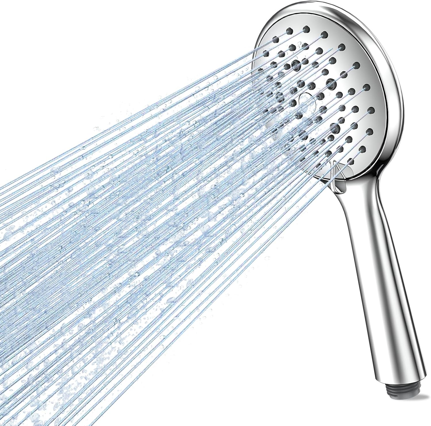 Hochdruck-duschkopf, Anti-kalk, 5 Strahlarten Ultraleichter Duschkopf Fürs Badezimmer, Selbstreinigende Silikondüsen, Wassersparend, Rostfreies Abs, Chromsilber