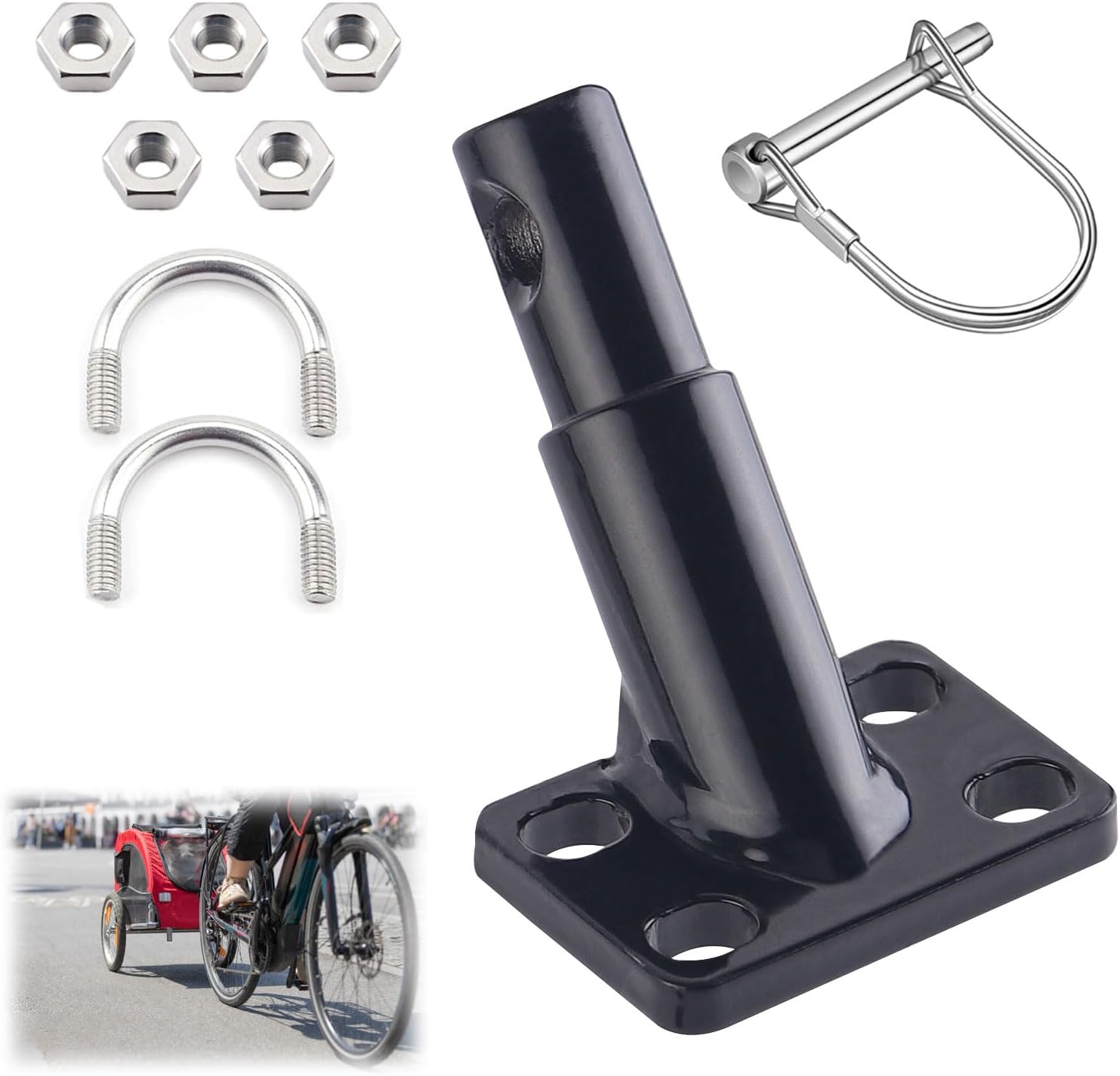 Fahrradanhängerkupplung Mit Sicherungsstift, Fahrradkupplung, Adapter Für Hundeanhänger, Kinderanhänger, Lastenanhänger