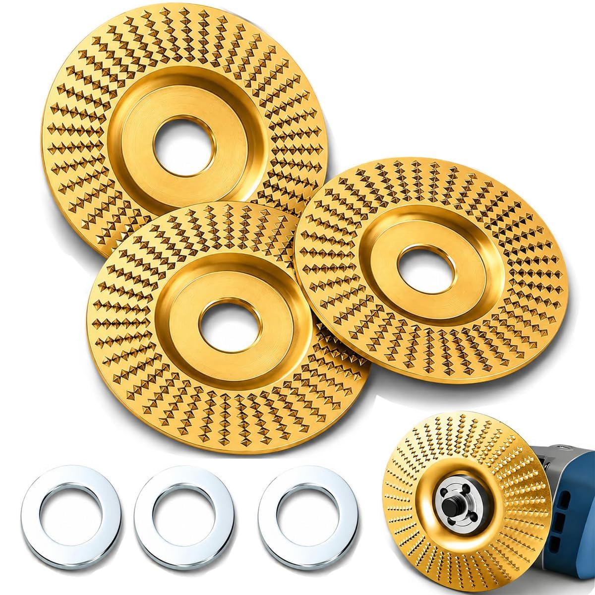 125-mm-hartmetall-schleifscheibe. Holzscheibe Für Winkelschleifer – Extra Scharf, Langlebig, Zum Schleifen, Schnitzen, Formen, Abbeizen, Lackieren Und Für Wurzeln (3-lagig).