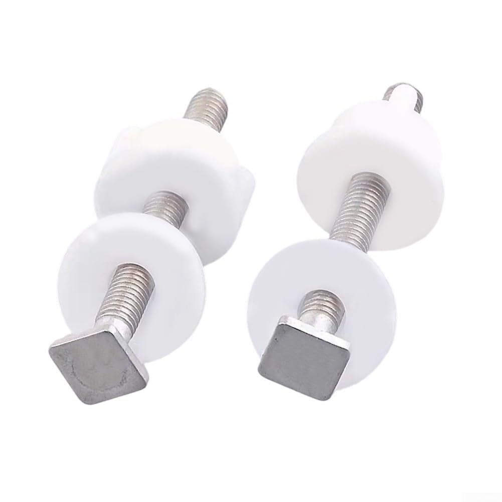 Set Mit 2 Edelstahl-befestigungsschrauben Für Wc-sitze Der Modelle K-3566t-u Mit Vierkantkopf Und Geräuschdämpfenden Gummimuttern Für Einen Stabilen Und Leisen Betrieb.