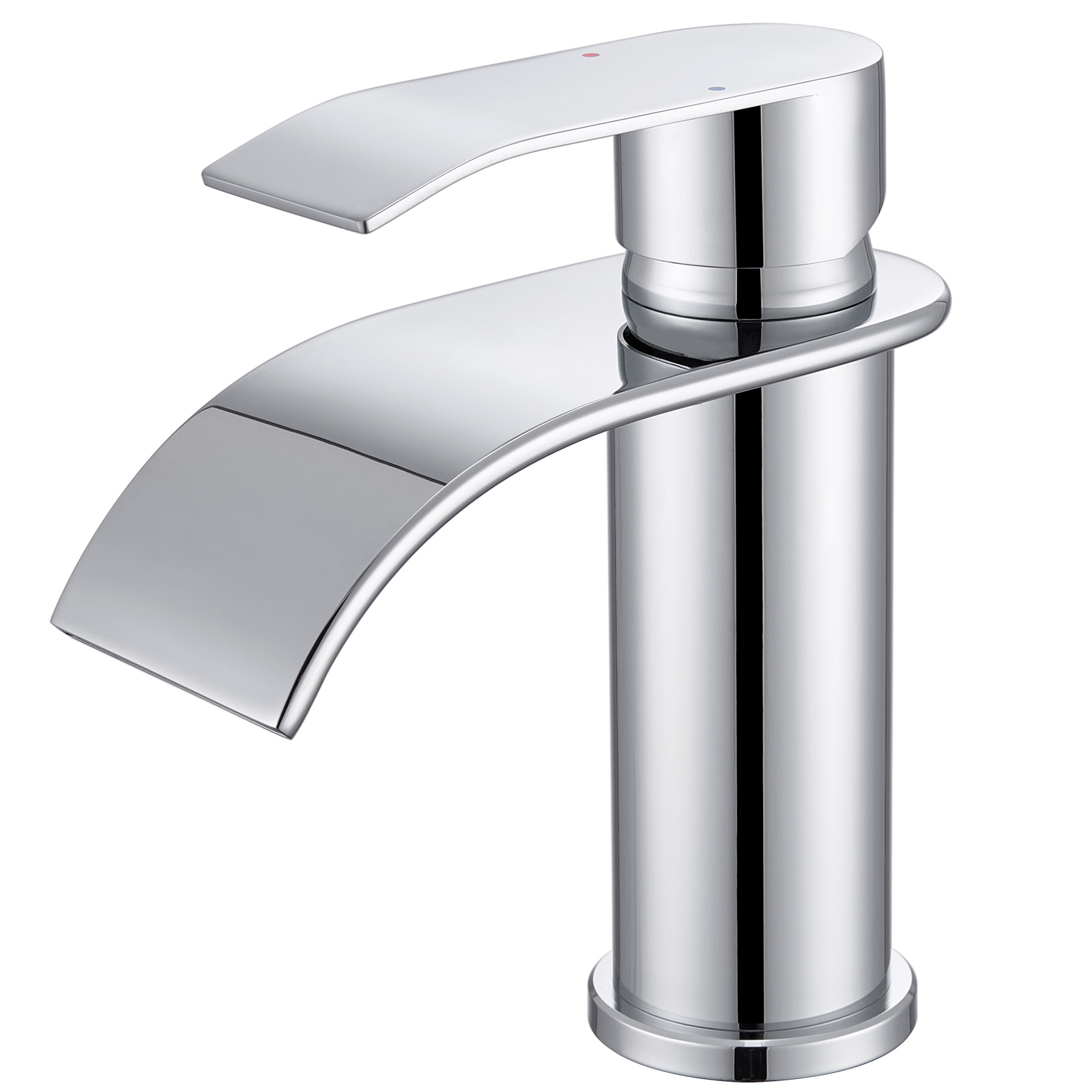 Cecipa Max Badarmatur Wasserfall Wasserhahn Bad, Edelstahl Waschtischarmatur, Einhebelmischer Mischbatterie Bad, Chrom S