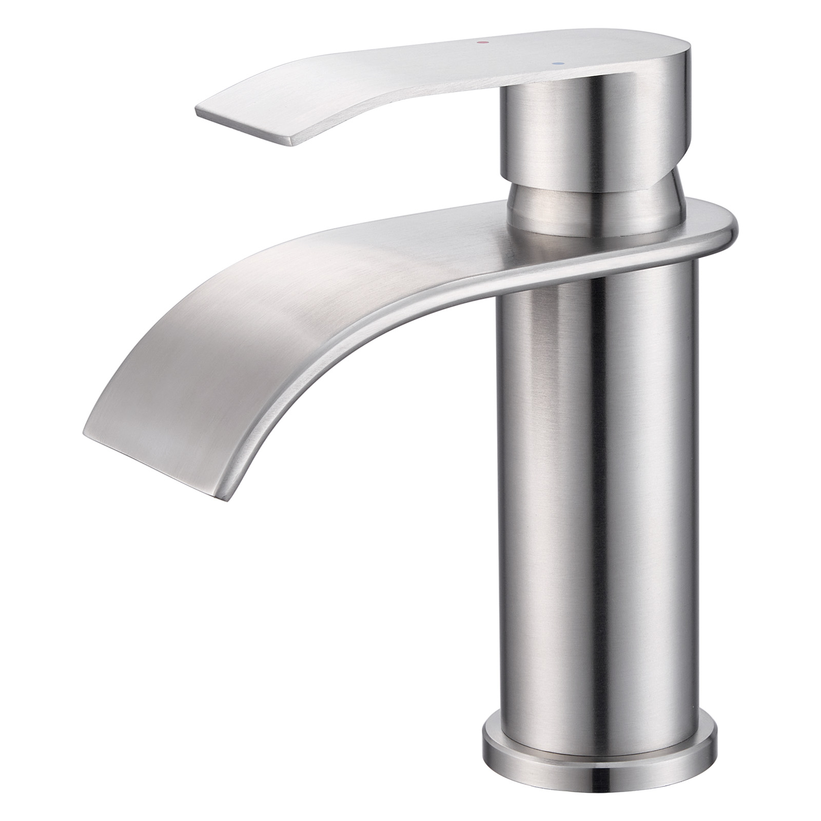 Cecipa Max Badarmatur Wasserfall Wasserhahn Bad, Edelstahl Waschtischarmatur, Einhebelmischer Mischbatterie Bad, Gebürstet S