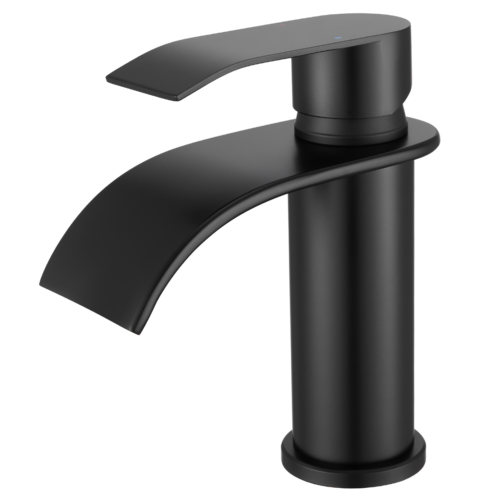 Cecipa Max Badarmatur Wasserfall Wasserhahn Bad, Edelstahl Waschtischarmatur, Einhebelmischer Mischbatterie Bad, Schwarz S