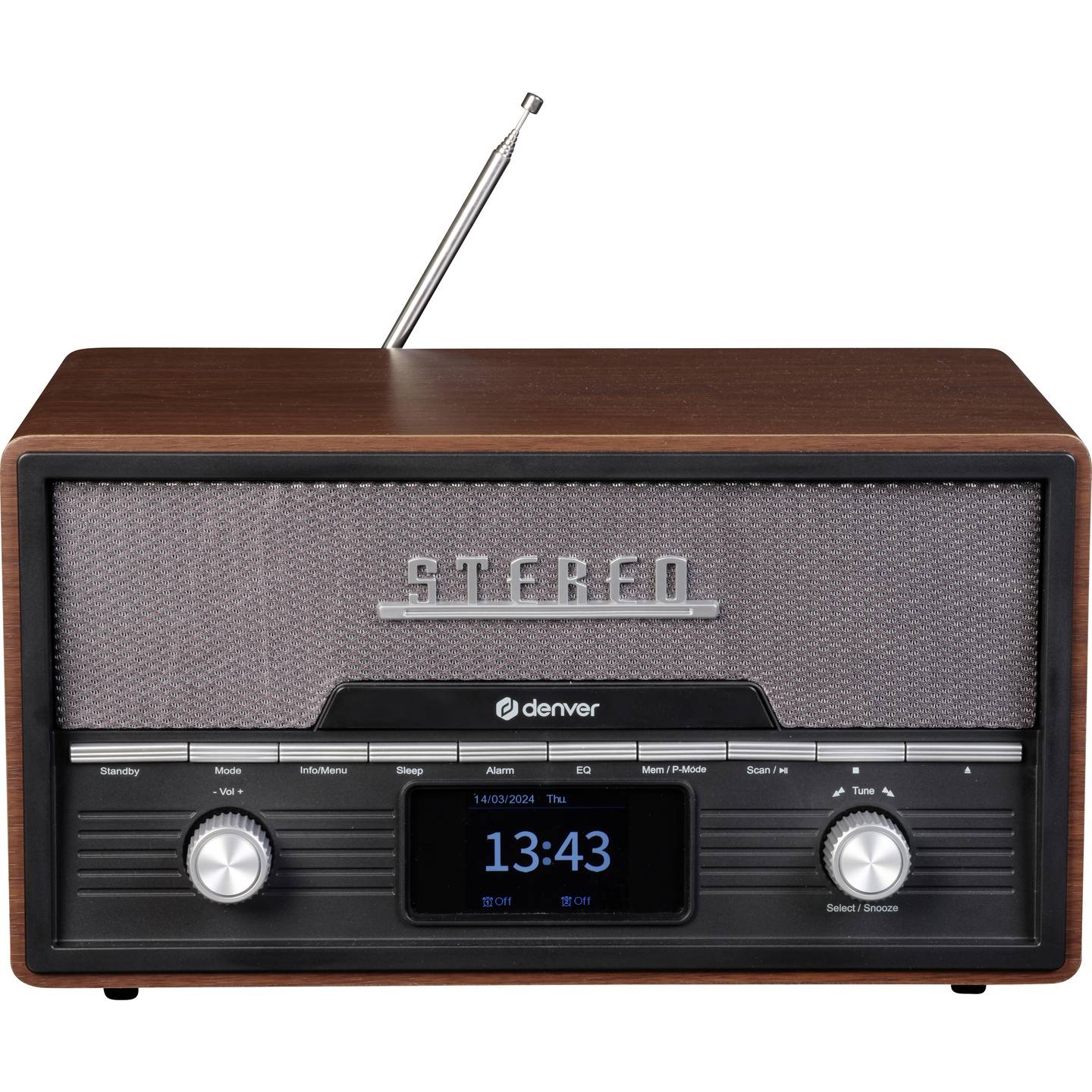 [gebraucht] B-ware Denver Tischradio Dab+ Mda-525dw Holz-braun Retro Radio 2x50w Klangqualität 20
