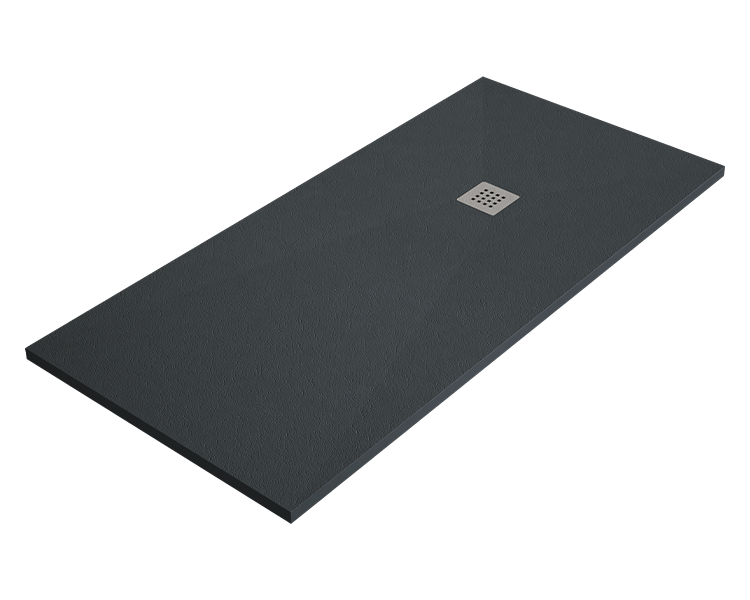 Duschwanne Ardesia 80x100 Cm Graphit Edelstahlgitter