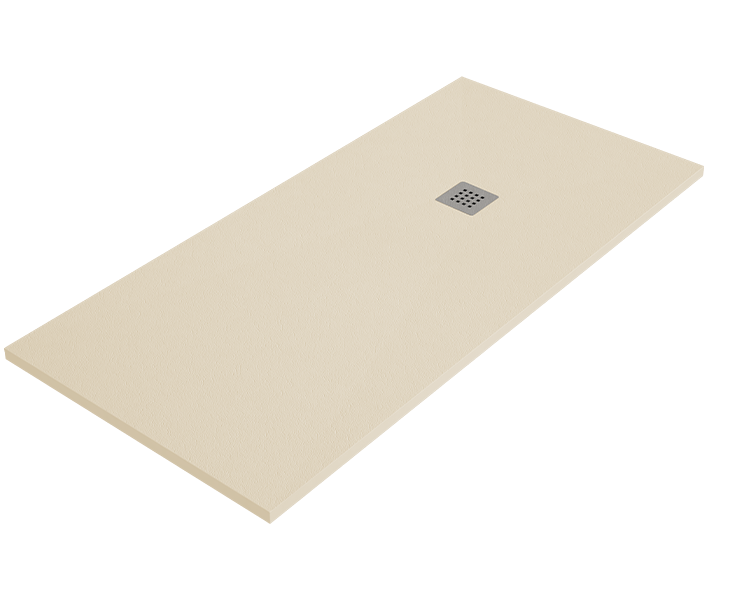 Duschwanne Ardesia 75x220 Cm Creme Edelstahlgitter