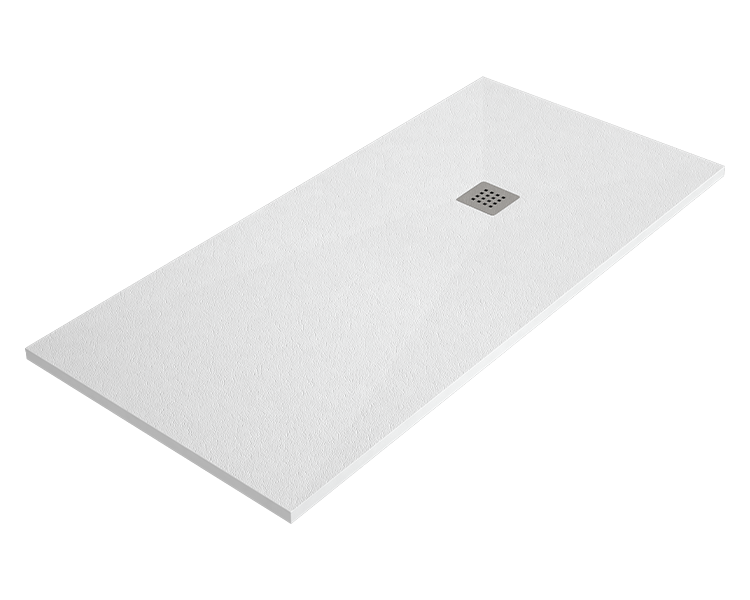 Duschwanne Ardesia 100x160 Cm Weiß Edelstahlgitter