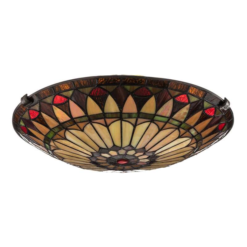 [gebraucht] B-ware Elstead Deckenleuchte Tiffany-design West End Lampe Leuchte Bronze Ø42cm Bunt