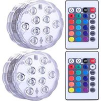 Set Mit 2 Wasserdichten, Ferngesteuerten Led-unterwasserleuchten Für Spa, Whirlpool, Teich Und Aquarium