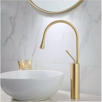 Lavcascade Armatur In Gebürstetem Gold – Einhebelmischer Aus Korrosionsbeständigem Messing – Warm- Und Kaltwasser