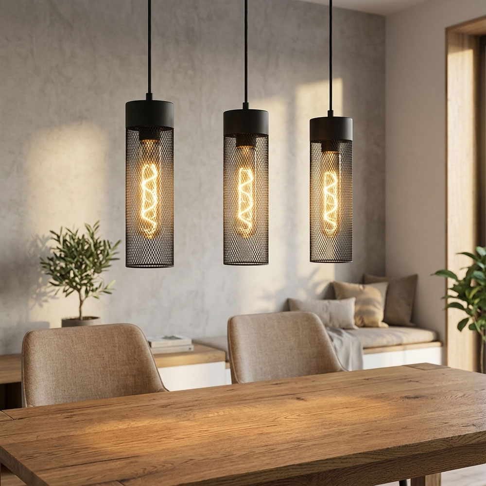 Led Hängeleuchte Pendelleuchte Wohnzimmerlampe Dimmbar Schwarz Metall H 120 Cm