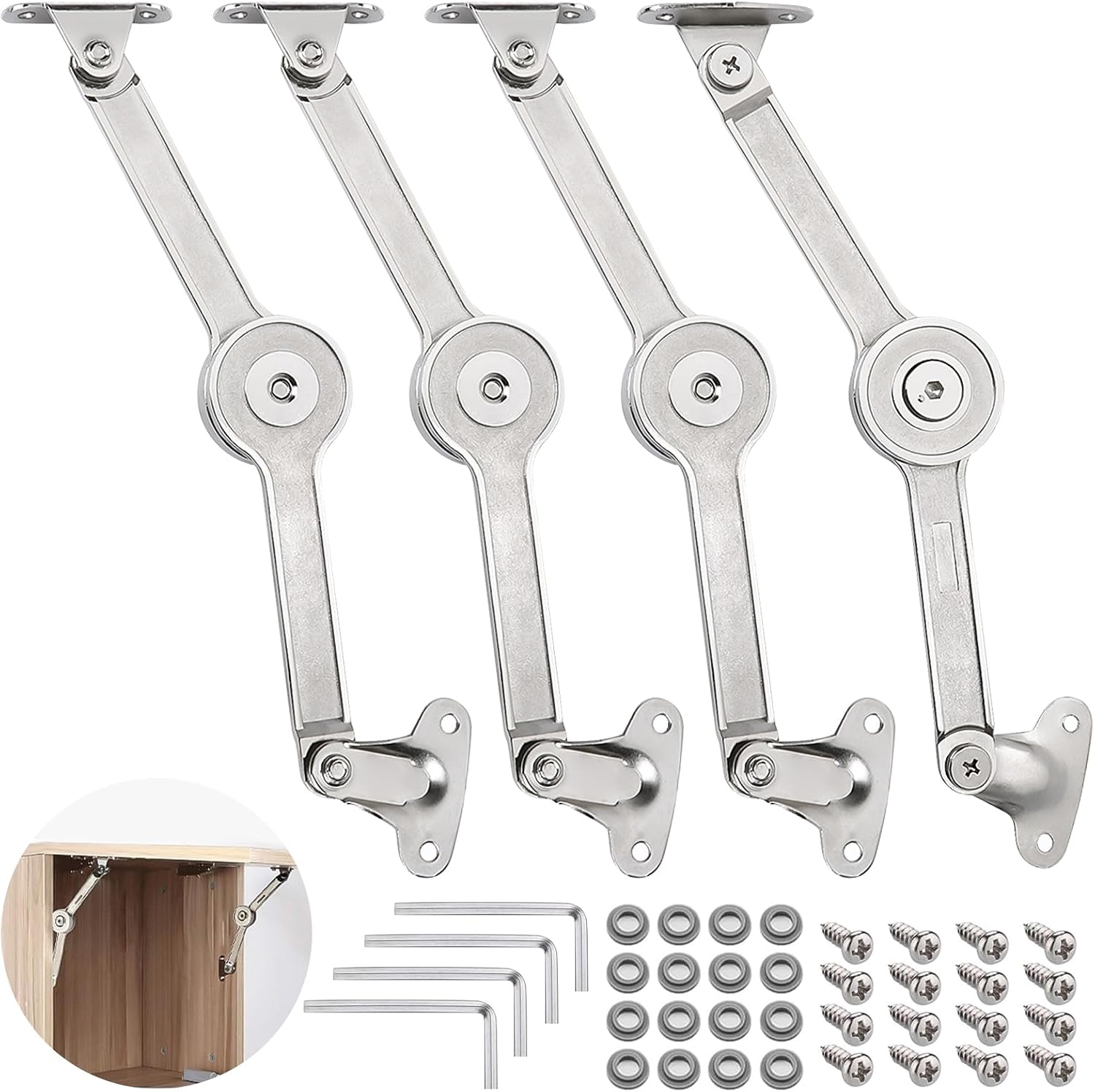 Stück Deckelstützscharniere, 0-110° Verstellbare Soft-close-deckelstützscharniere Mit Schrauben Und Inbusschlüssel