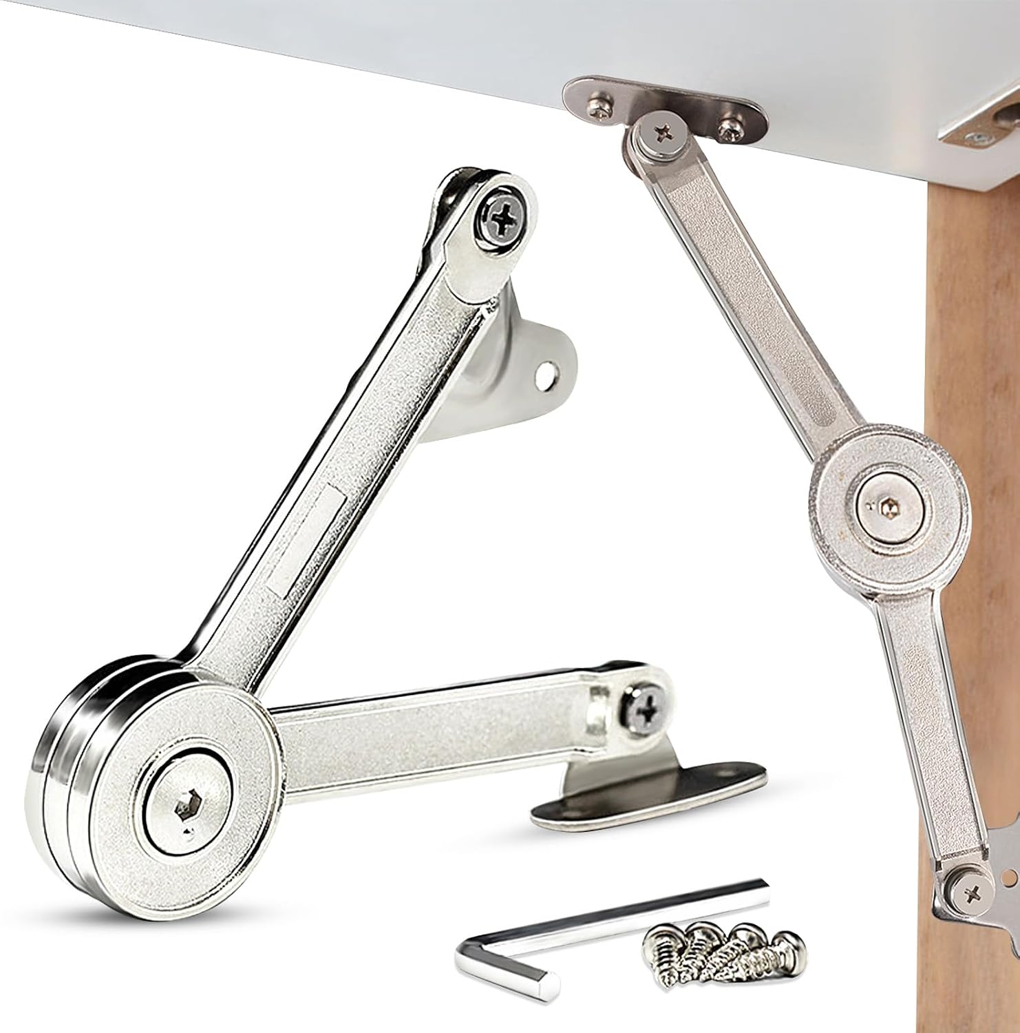 Stück Verstellbare Scharniere Für Schranktüren, Deckelhalter Aus Zinklegierung Mit Schrauben Und Inbusschlüssel, Für Schrankoberseiten, Tragkraft 18 Kg