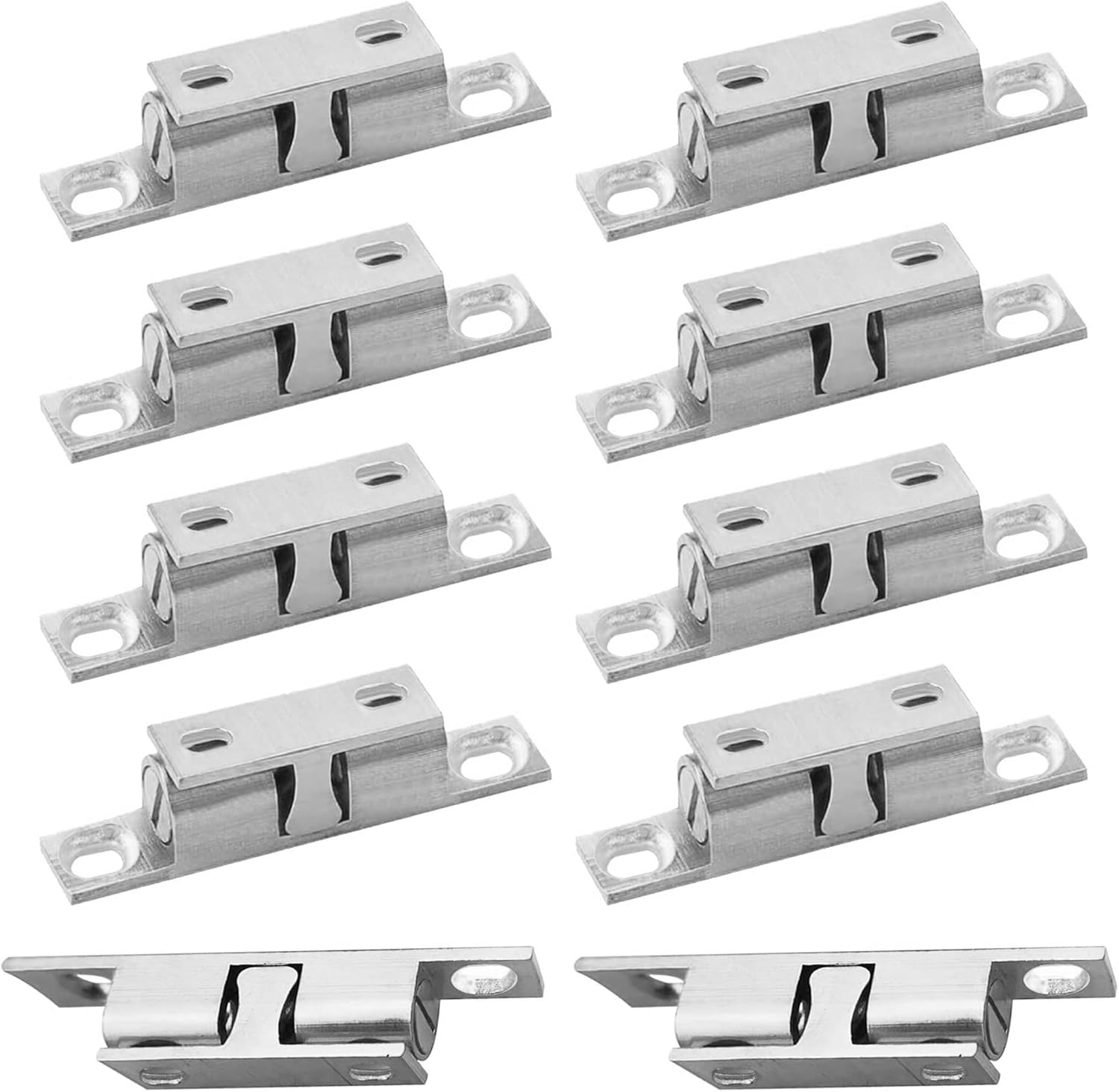 10 Stück Messing-kugelrollen-doppelkugelriegel, Rollenverschluss Für Schränke Und Garderobenmöbel (silber, Schrauben Nicht Enthalten)
