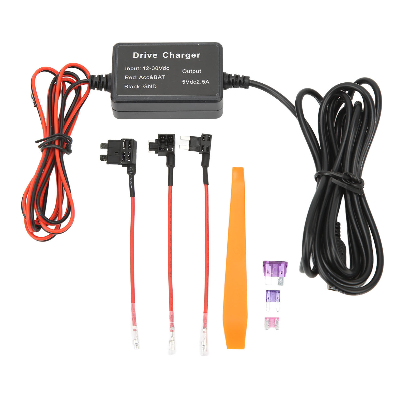 Dashcam-festverdrahtungsset, Mini-usb-adapter, Hohe Sicherheit, 12–30 V Auf 5 V, Weit Verbreitet Für Rückfahrkameras, Gps-navigationsgeräte Und Radarwarner