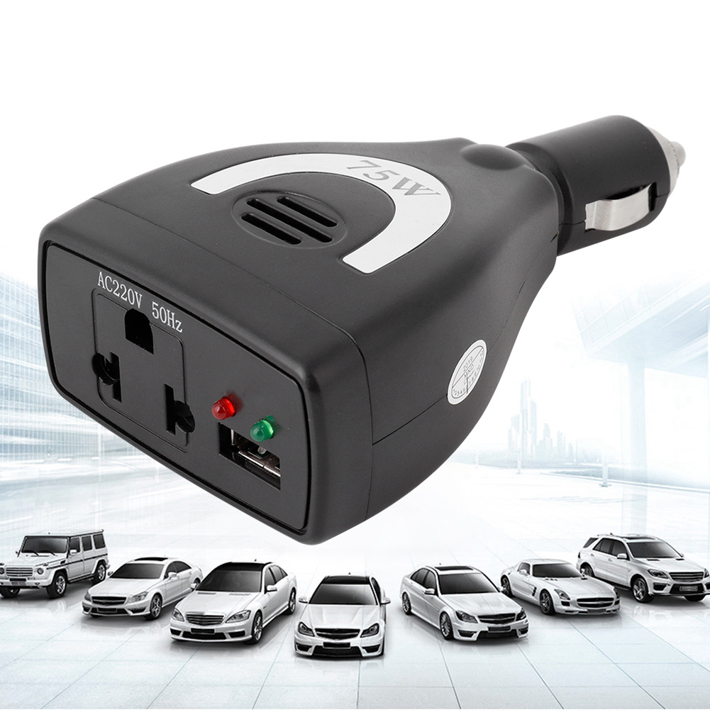 75-w-kfz-wechselrichteradapter (12 V Auf 220 V) Mit Usb-ladegerät Und Zigarettenanzünderstecker