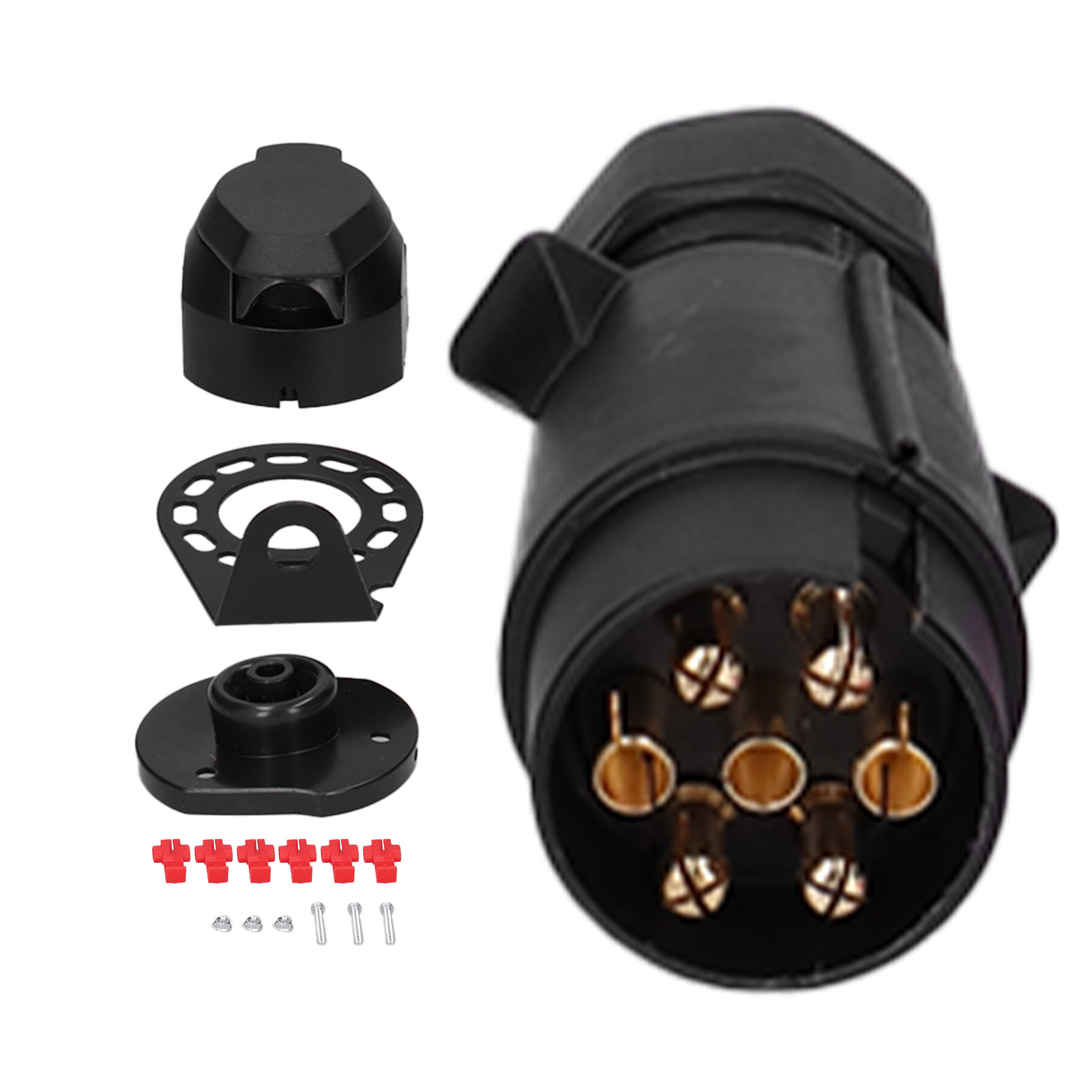 7-poliger Anhängerstecker, Kupferkontakt-verkabelungsadapter, Stecker Für Nutzfahrzeuge, Wohnwagen Und Pkw