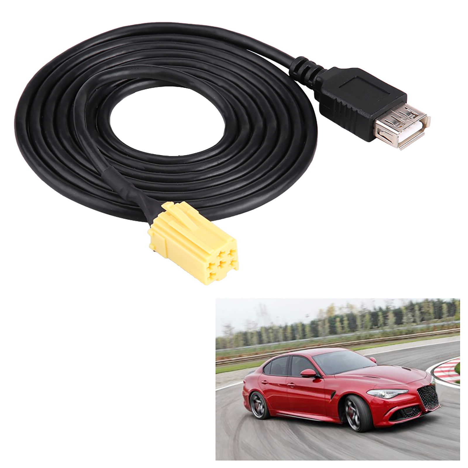 Iso 6-pin Mini-usb-adapterkabelanschluss Für Alfa Romeo Fiat Grande Punto, Stecker, Kfz-ladegerät, Radiozubehör.