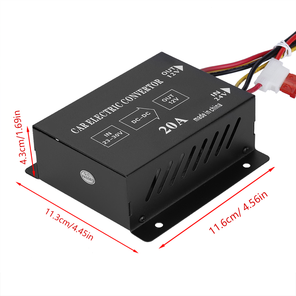 24v Auf 12v 20a 240w Spannungswandler Für Pkw Und Lkw, Dc-dc Abwärtswandler, Wasserdichter Spannungsregler