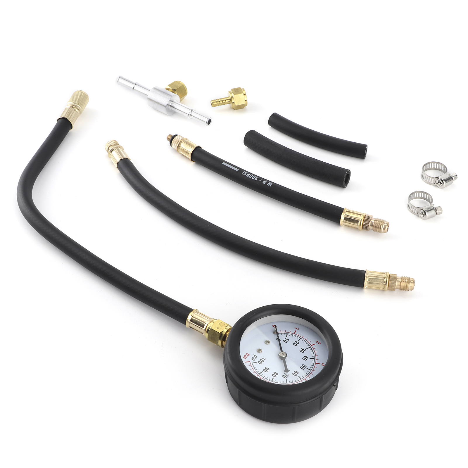 Benzineinspritzdruckprüfgerät 0-100 Psi Für Kraftstoffpumpen, Benzinmotordiagnose, Universelles Messgerät.
