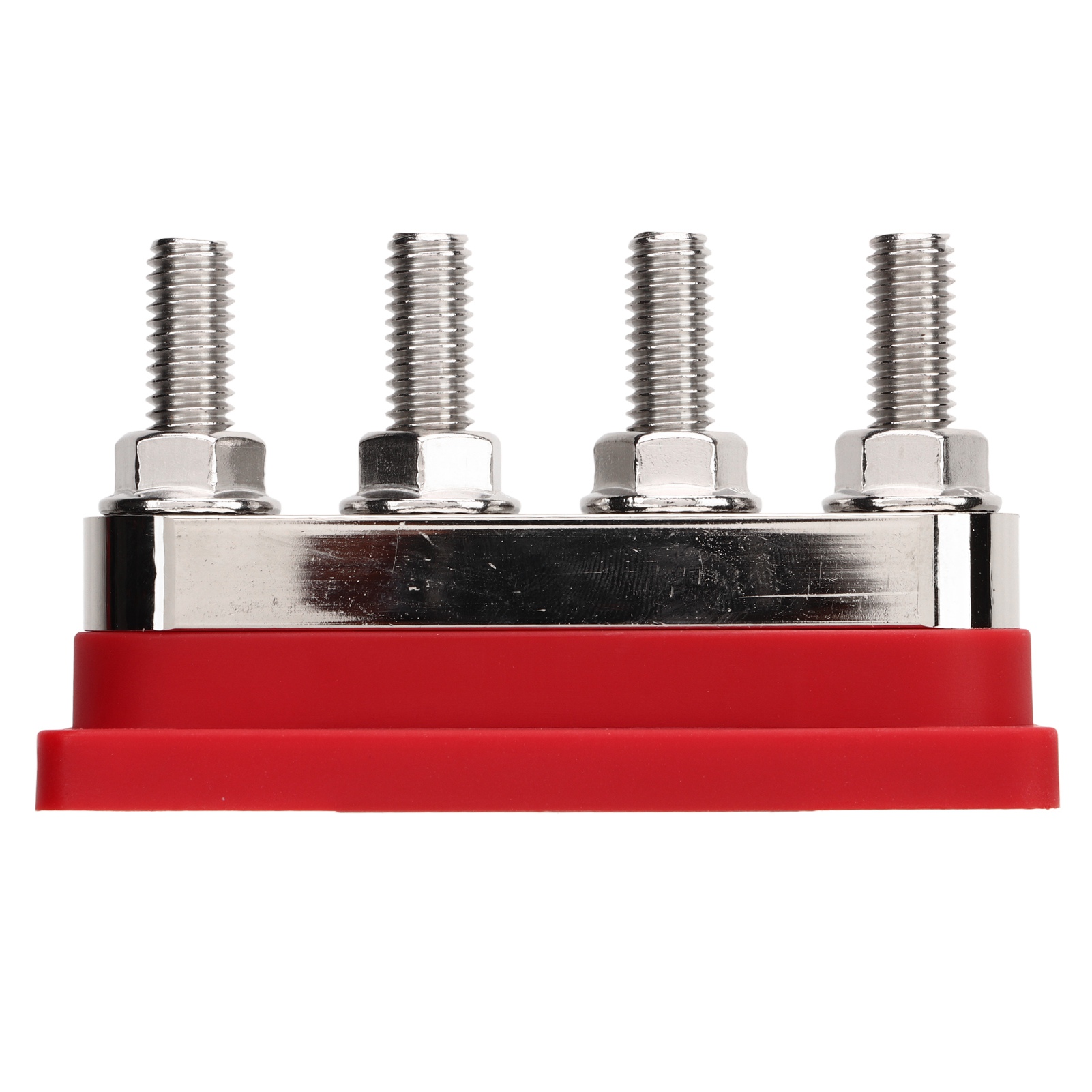 Hochstrom-batterieverteilerleiste Dc 12–48 V, 600 A, M10 4-poliger Stromverteilerblock Für Auto, Wohnmobil, Boot, Yacht, Rot