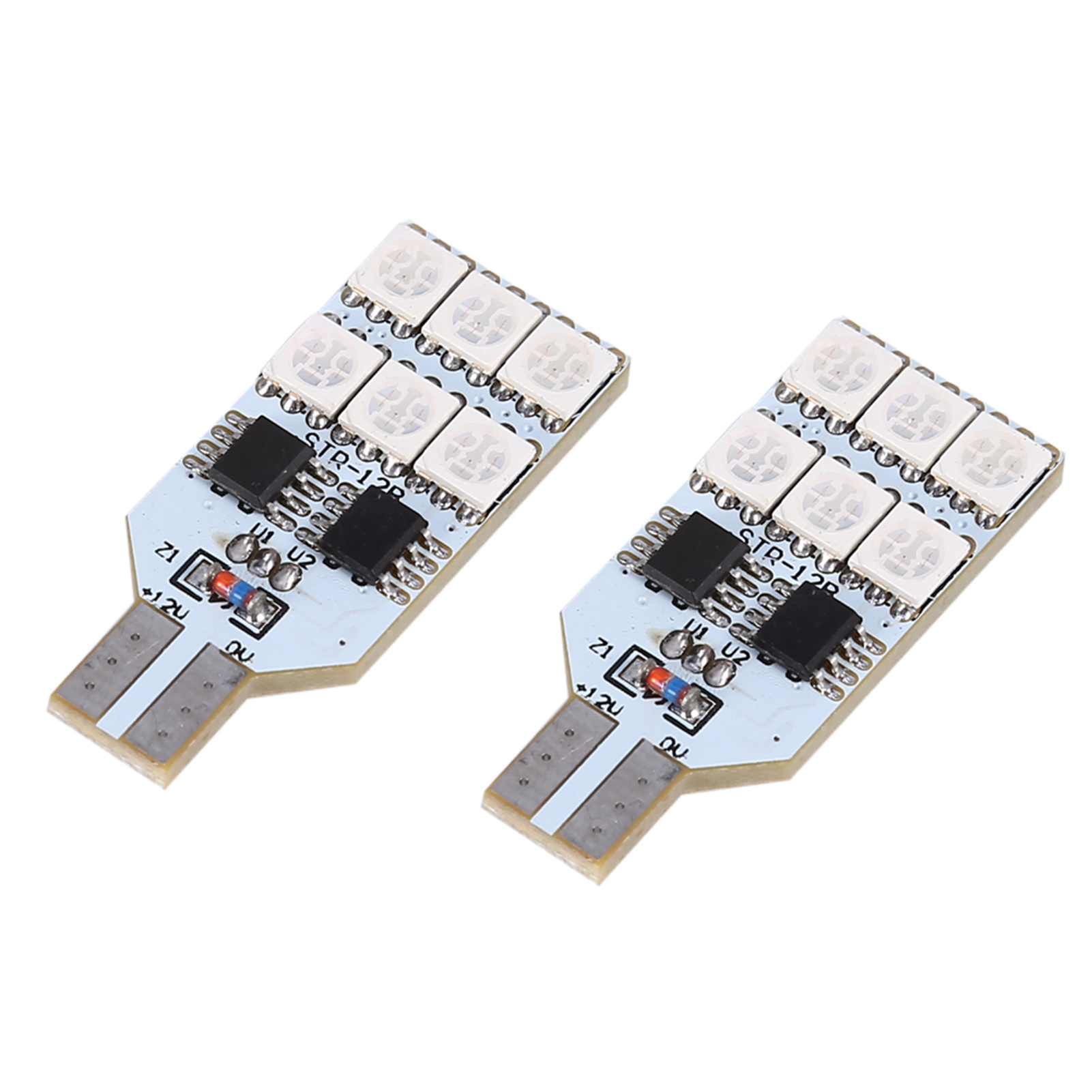 2er-pack T10 W5w Rgb 16-farben-led-lampen Mit Fernbedienung, Für Fahrzeuginnenraumbeleuchtung, Deckenleuchte, Kartenleuchte, 168/194/2825, Mehrfarbige Innenraumbeleuchtung