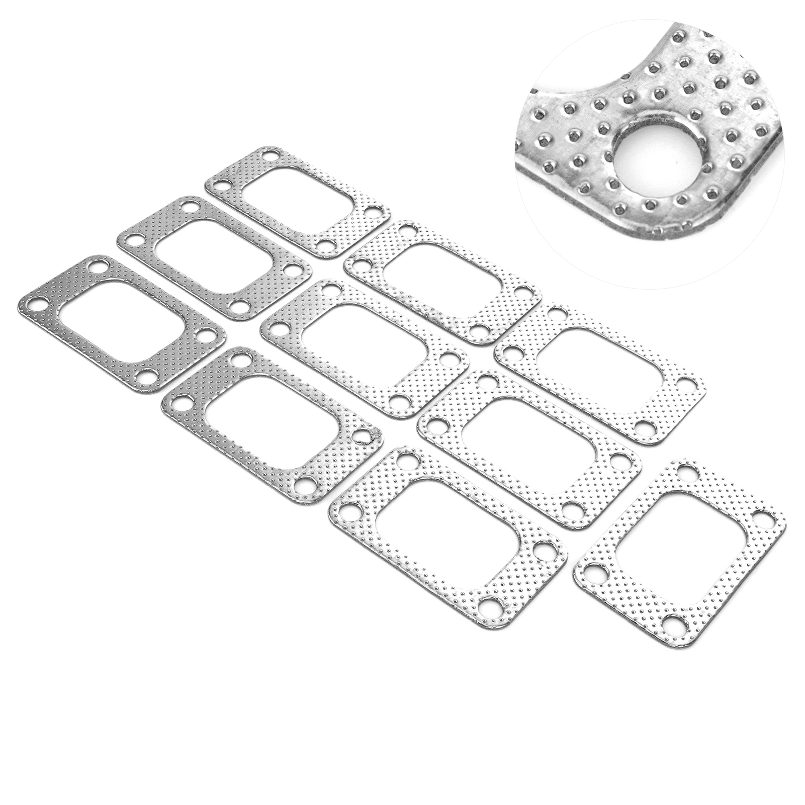 Satz Mit 10 T3-turboflanschdichtungen, Graphit Und Aluminium, Kompatibel Mit T34, T35, T38 Und Gt35, Wasserdicht Und Hitzebeständig