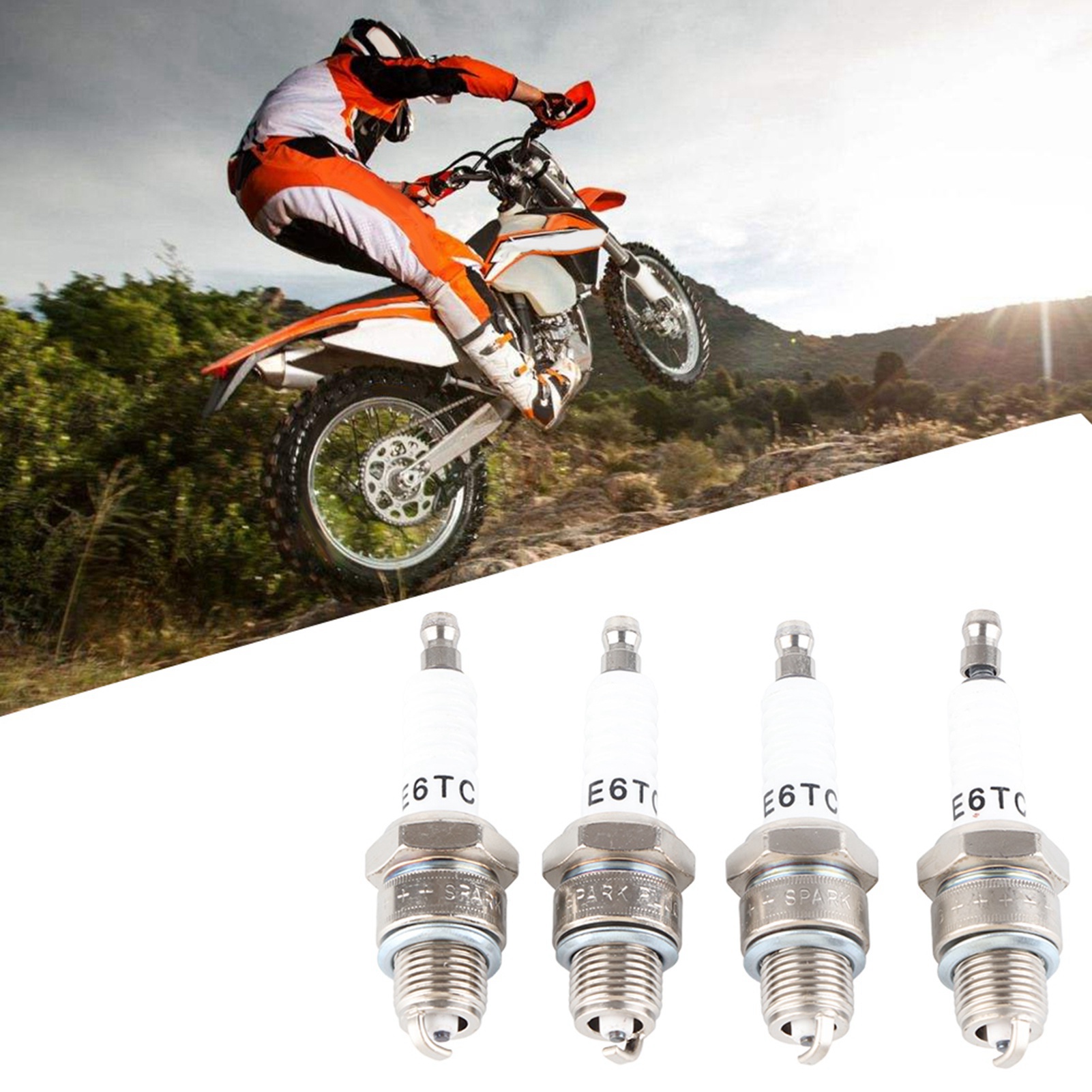 4 Stück 2-takt-zündkerzen Passend Für Pw50, Pw80, Pw60, Lt50, Lt80 Roller Und Motorrad E6tc
