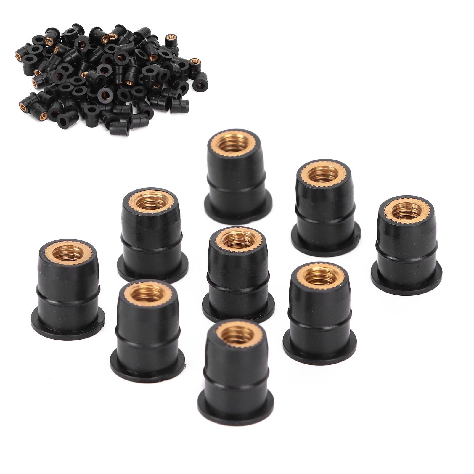 Packung Mit 100 M6x0,8 Mm Gummimuttern Für Motorrad- Und Quad-windschutzscheiben, Karosseriebefestigungen, Stoßdämpfende Schrauben