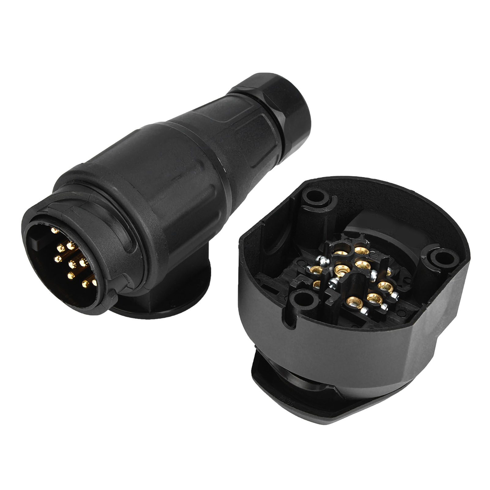 12v 13-poliger Anhängerstecker Mit Adapterhalterung Für Wohnwagen, Kugelkupplung, Wohnmobil