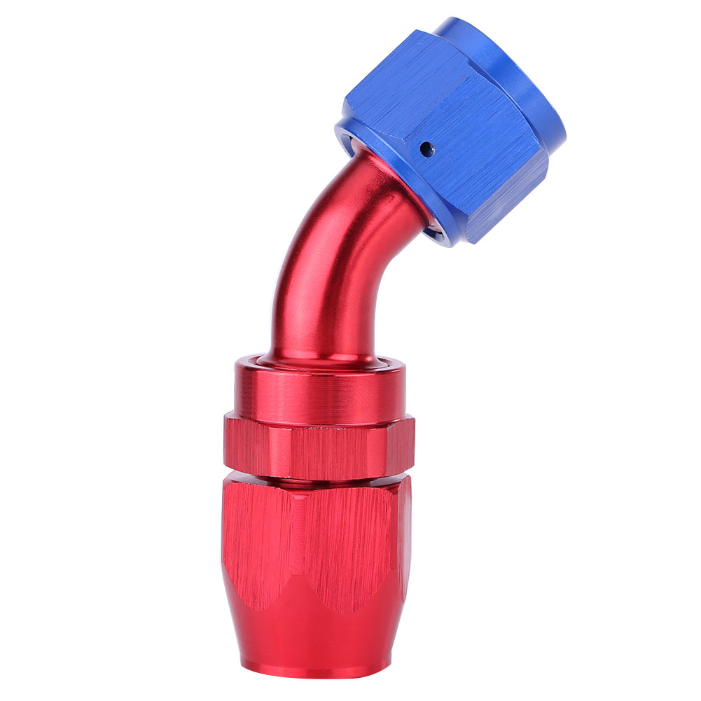 An10 45°-drehgelenkanschluss Für Kraftstoffleitung, Ölkühleradapter, Blau Und Rot Eloxiert, Drehbare Spitze