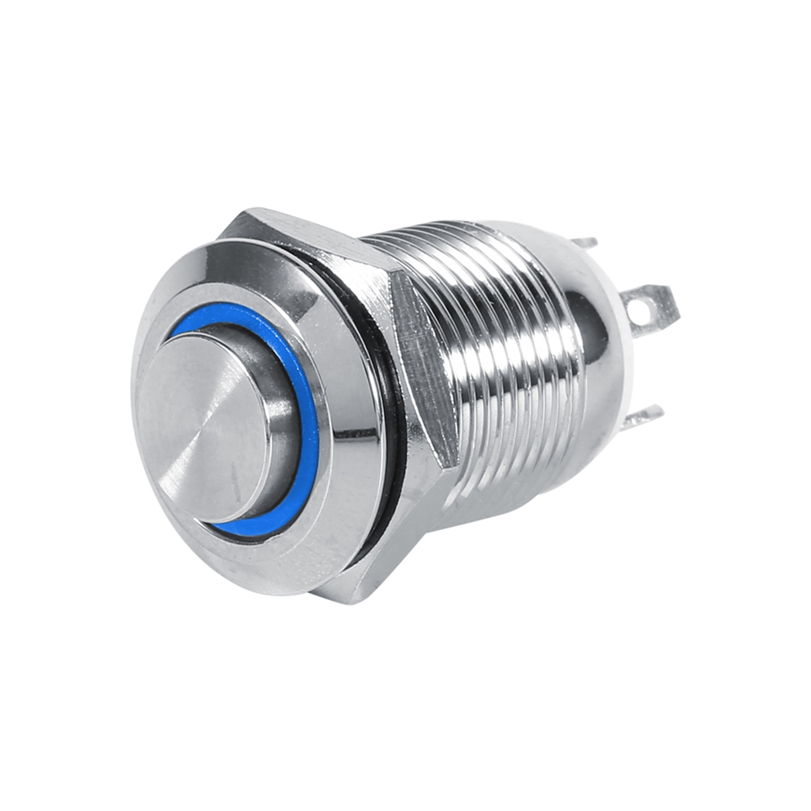 Wasserdichter Metall-drucktaster, 12 Mm, Unterputzmontage, 4 Pins, 3 V Blaue Led, Momenttaster