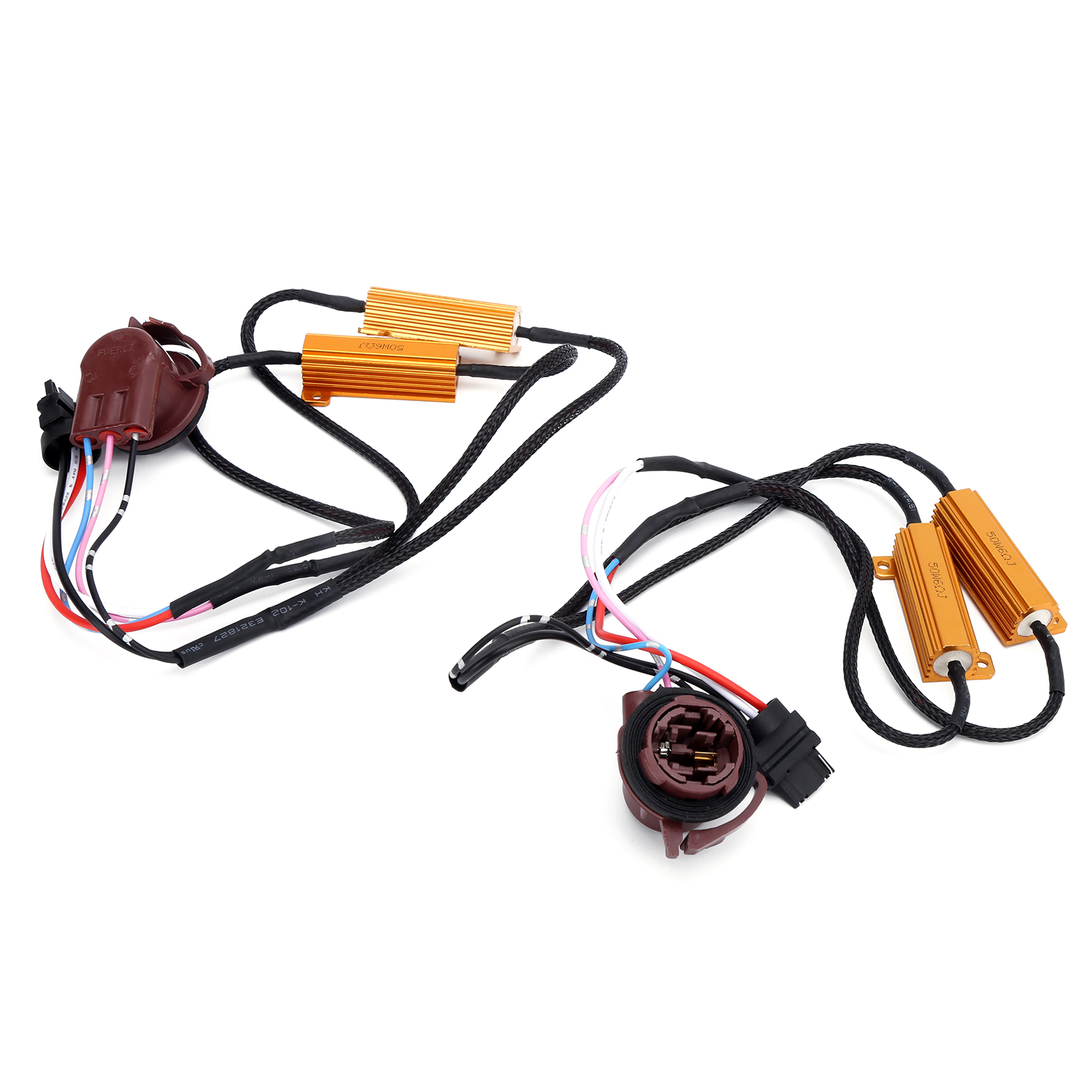 Packung Mit 2 50-w-led-widerständen Mit 3157a-decoder, Anti-blink-fehlerkorrektur Für Kfz-scheinwerfer Und Nebelscheinwerfer