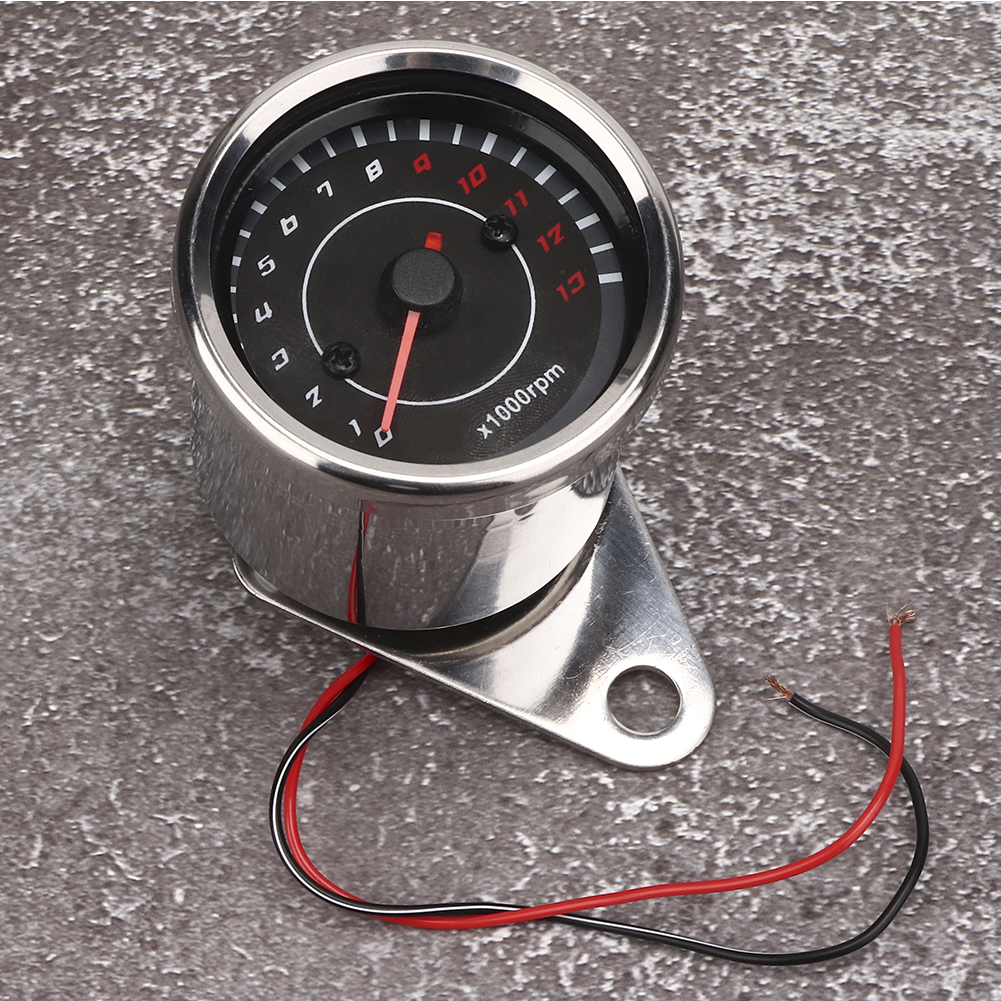 Motorrad-drehzahlmesser Mit Hintergrundbeleuchtung, Aluminiumgehäuse, Schwarzes Zifferblatt