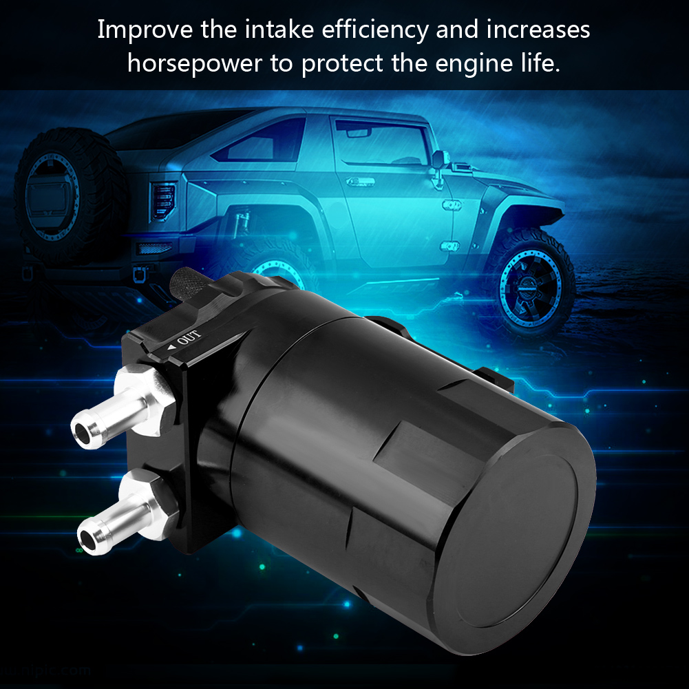 Universeller Schwarzer Aluminium-auffangbehälter Für Motoröl, Abscheidebehälter Mit Entlüftung, Auto-tank-set, Ölreiniger, Autozubehör.