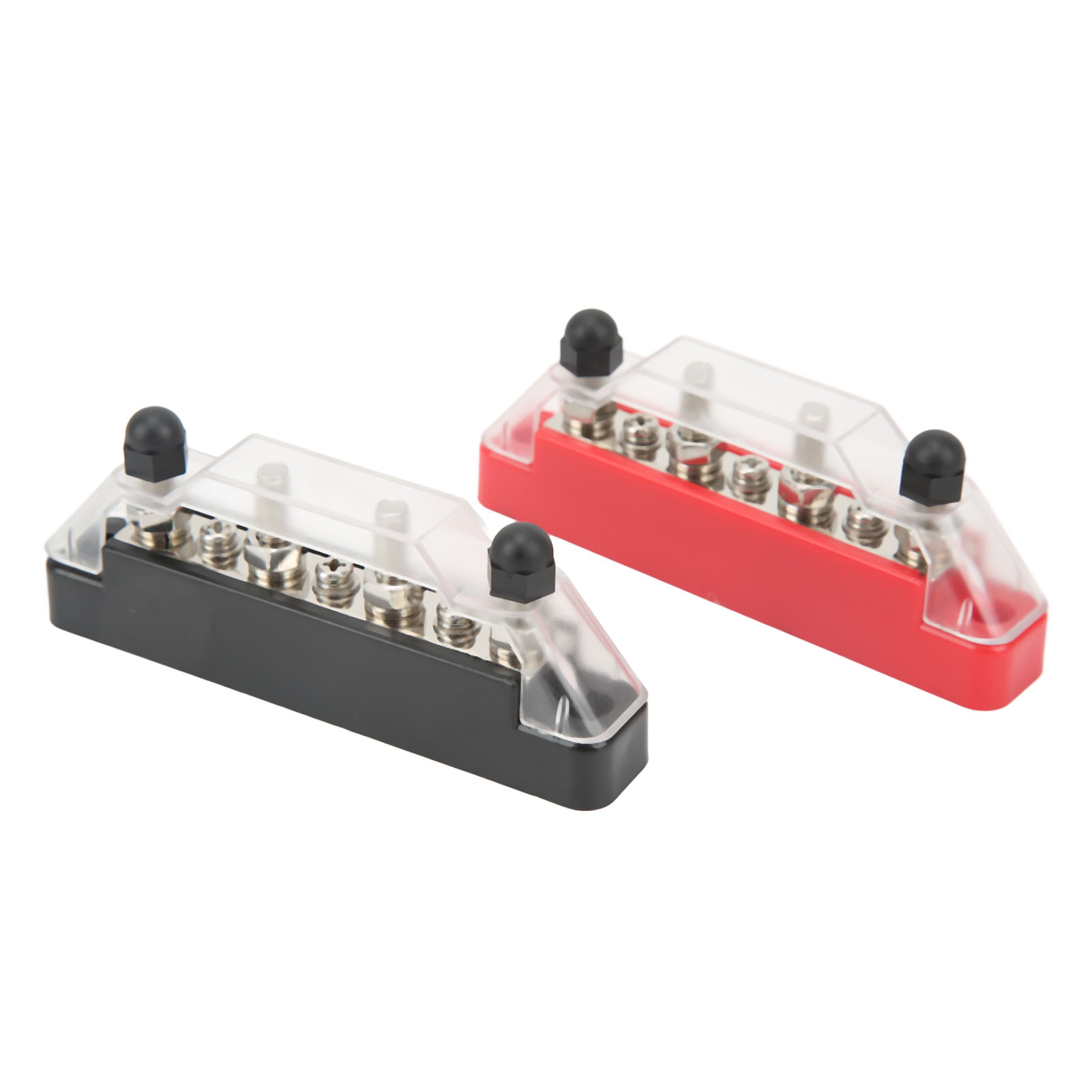 48v 150a 7-fach Stromverteilerblock, Rot-schwarze Anschlussleiste Mit Abdeckung, Für Pkw, Wohnmobil, Lkw, Boot Und Schifffahrt