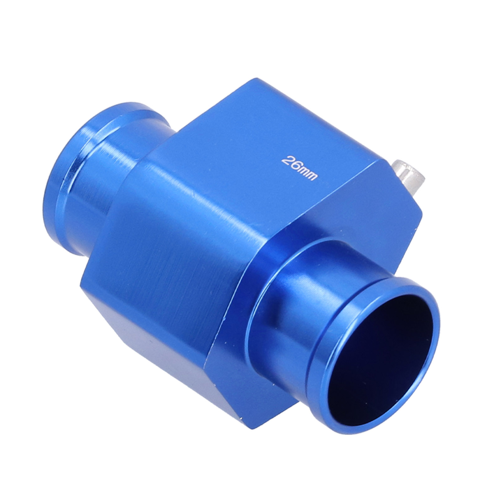 26-mm-wassertemperaturschlauchanschluss (blau), Flexibler Aluminiumadapter Für Den Kfz-einsatz, Dichtungszubehör Für Kühlwasserschläuche