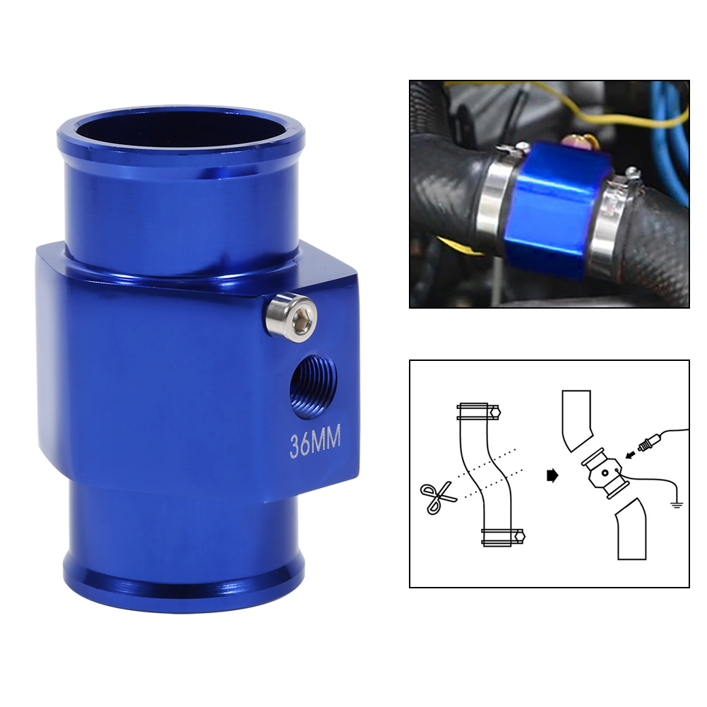 36-mm-wassertemperatursensor-adapterschlauch (blau), Kühlerfühleranschluss, Thermomanometer, Kfz-schlauchverbinder