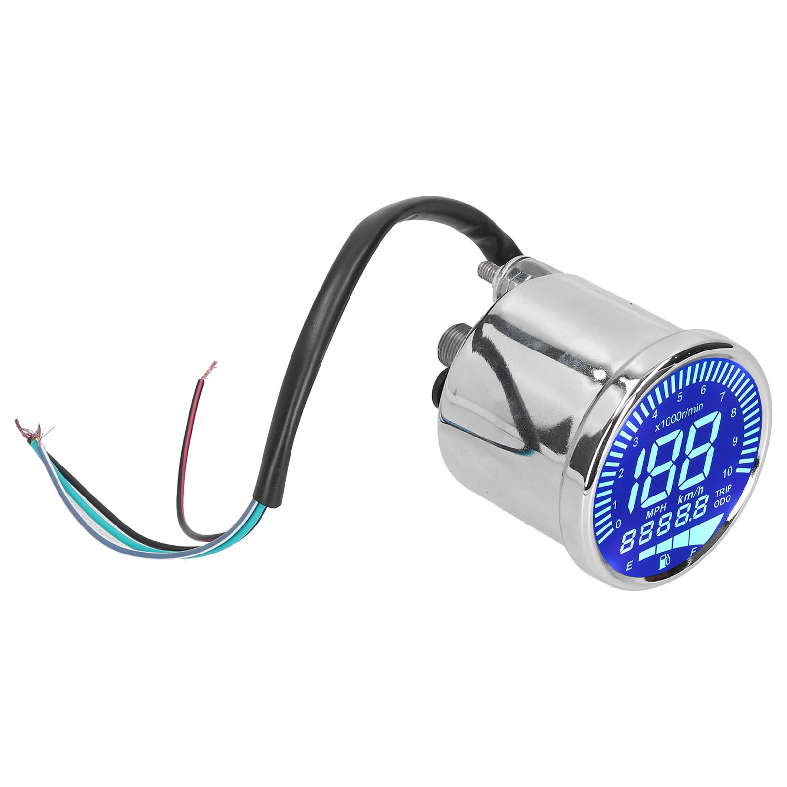 0–160 Km/h Led-digitaltacho Für Motorräder, 12 V Dc, Retro-chrom-digitalanzeige Mit Lcd-display