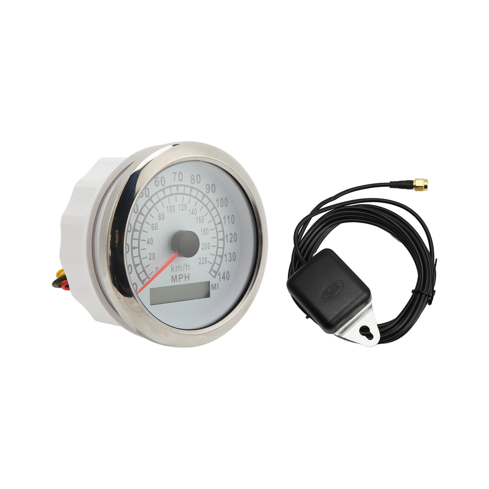 Digitaler Gps-tachometer (85 Mm), 220 Km/h, 0–140 Mph, Ip67 Wasserdicht, Rote Hintergrundbeleuchtung, 9–32 V, Universeller Kilometerzähler Für Autos, Boote Und Wohnmobile, Weiß