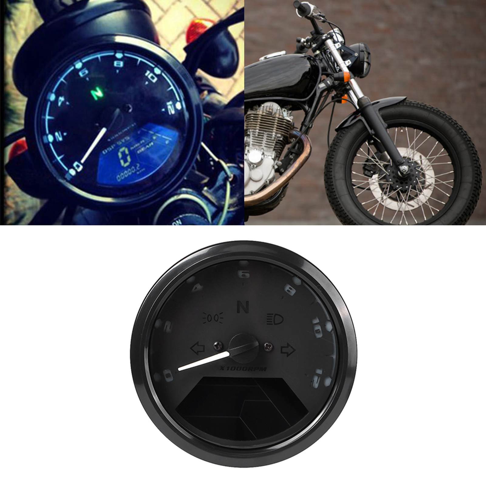 Motorrad-lcd-anzeige, Blendfrei, Drehzahlmesser, Kilometerzähler, Öldruckmesser, Multifunktionsteile