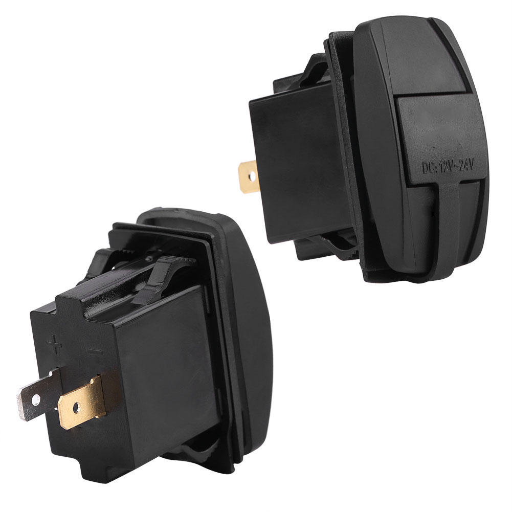Wasserdichtes Kfz-ladegerät Mit Zwei Usb-3,1-a-anschlüssen (12–24 V), Adapterstecker Mit Blauer Led Und Schnellladeanschlüssen