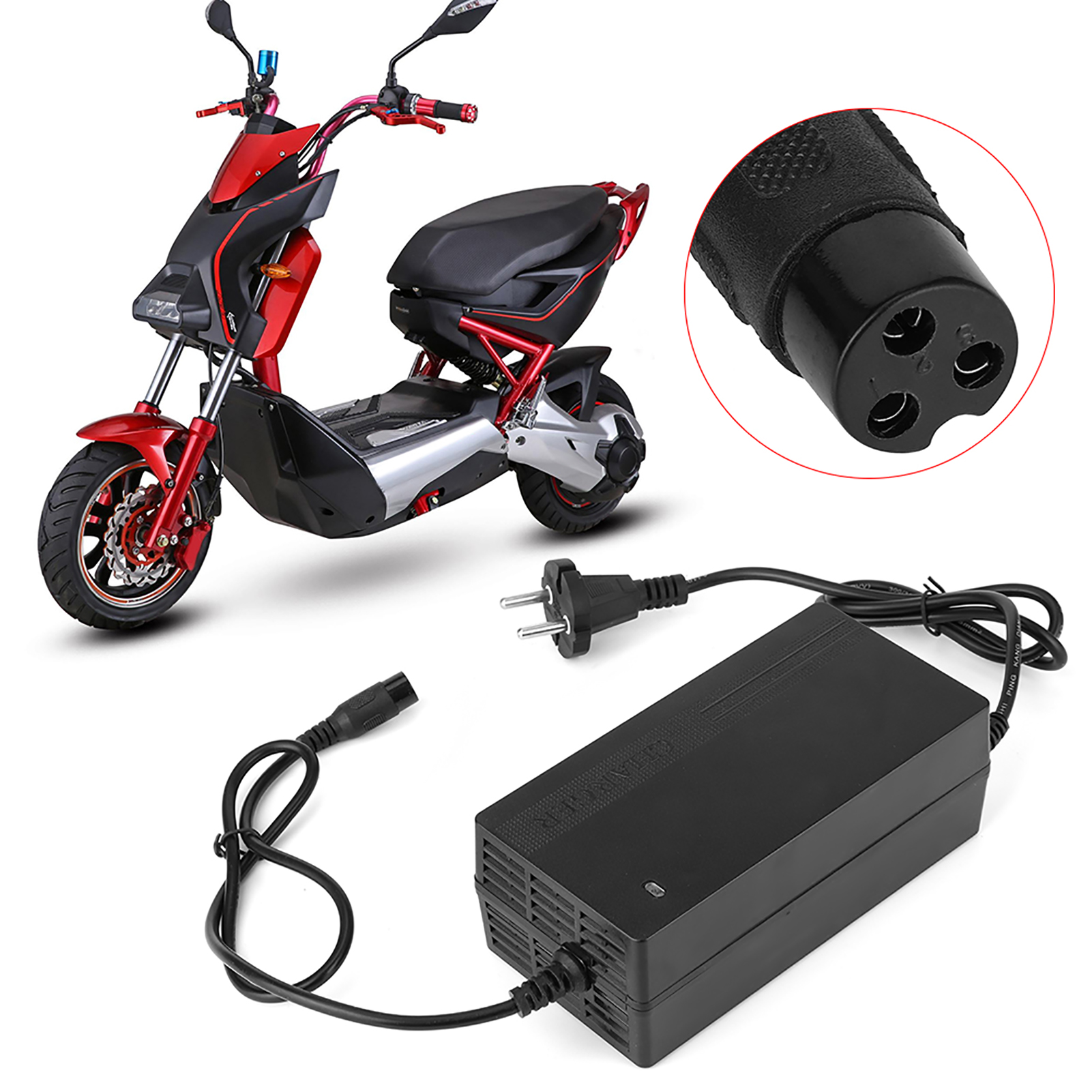24v 1,8a Bleiakku-ladegerät, 3-polig, Für Elektroroller Und Atv, Eu-stecker 90-230v