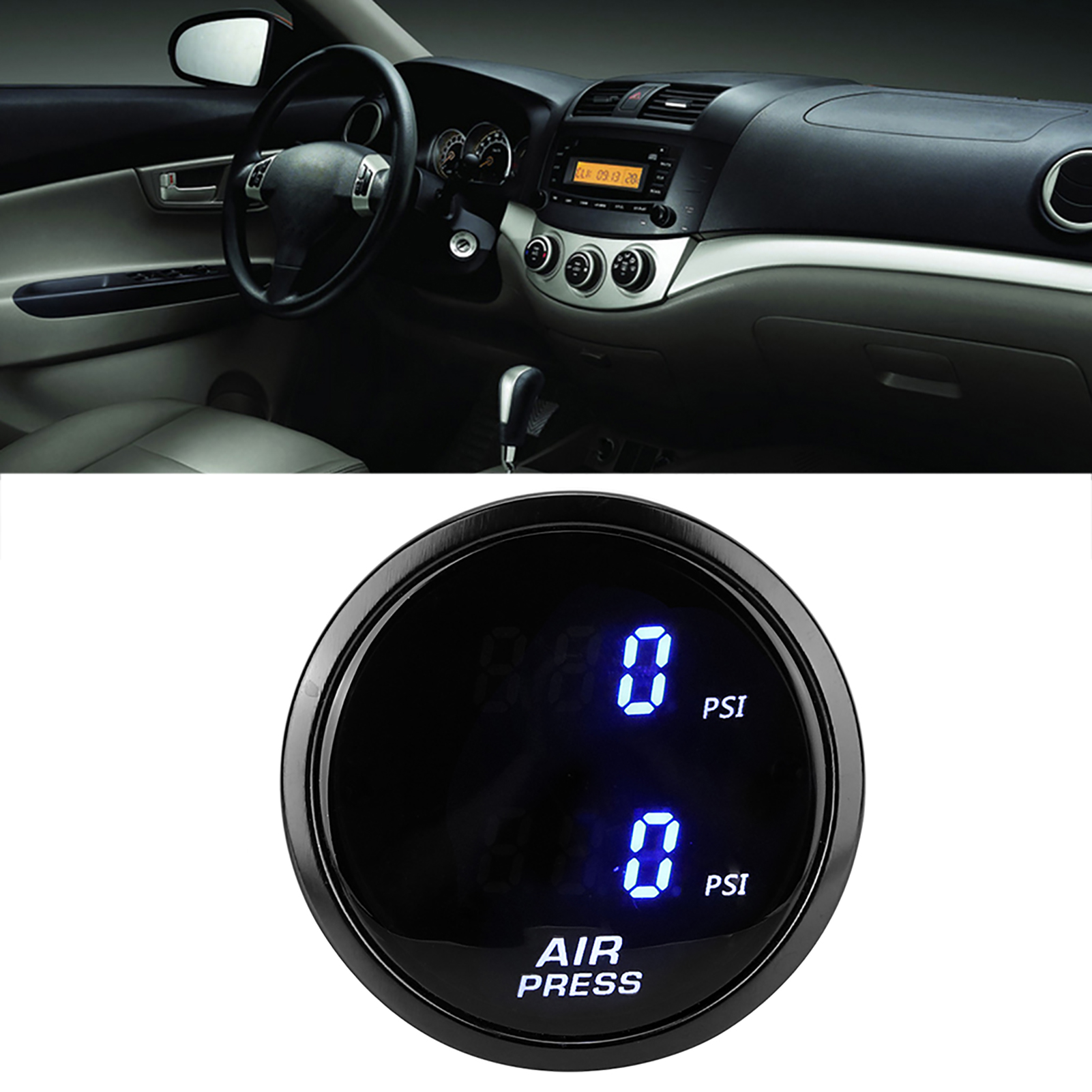 2-zoll-auto-psi-luftdruckmesser-kit Mit Blauer Led-digitalanzeige Und Ladedrucksensor