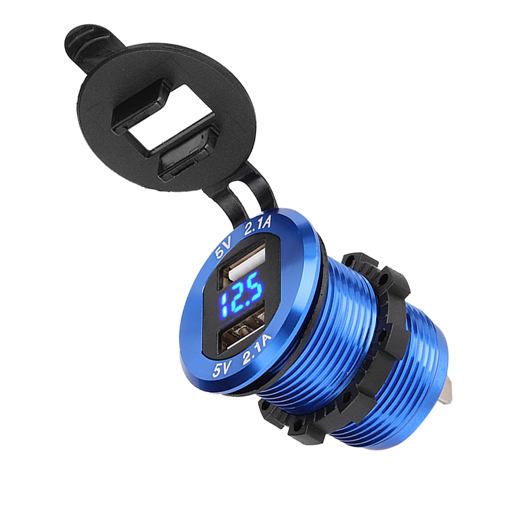 12-24v Zigarettenanzünderbuchse Mit Zwei Usb-anschlüssen Und Led-voltmeter Für Motorräder