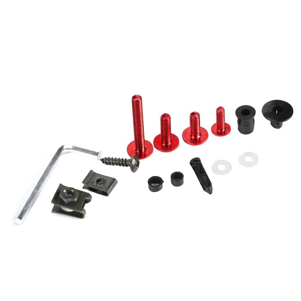 223-teiliges Motorradverkleidungsschrauben-set, Windschutzscheibenschrauben, Muttern, Motorradkarosserieteile, Rot